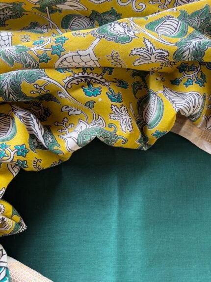 PRINTED CHANDERI SILK COTTON TOP AND COTTON DUPATTA