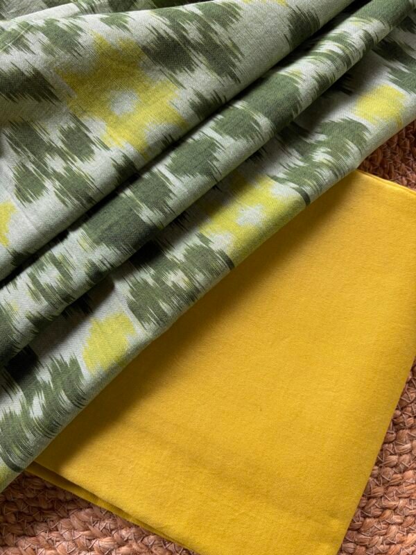 PURE CHANDERI SILK COTTON TOP AND IKAT DUPATTA - Image 7