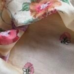 CHANDERI EMBROIDED TOP AND PRINTED DUPATTA WITH BOTTOM