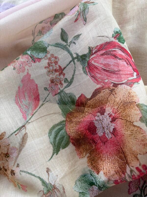 CHANDERI EMBROIDED TOP AND PRINTED DUPATTA WITH BOTTOM - Image 6