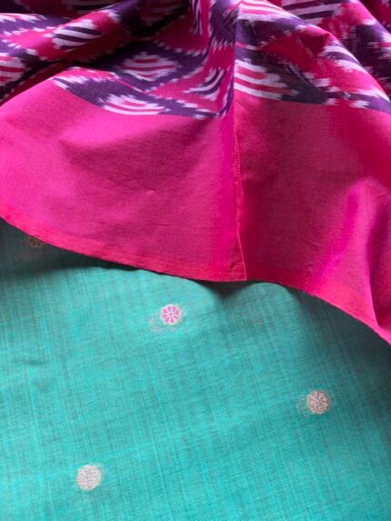 PURE CHANDERI SILK COTTON TOP AND IKAT DUPATTA