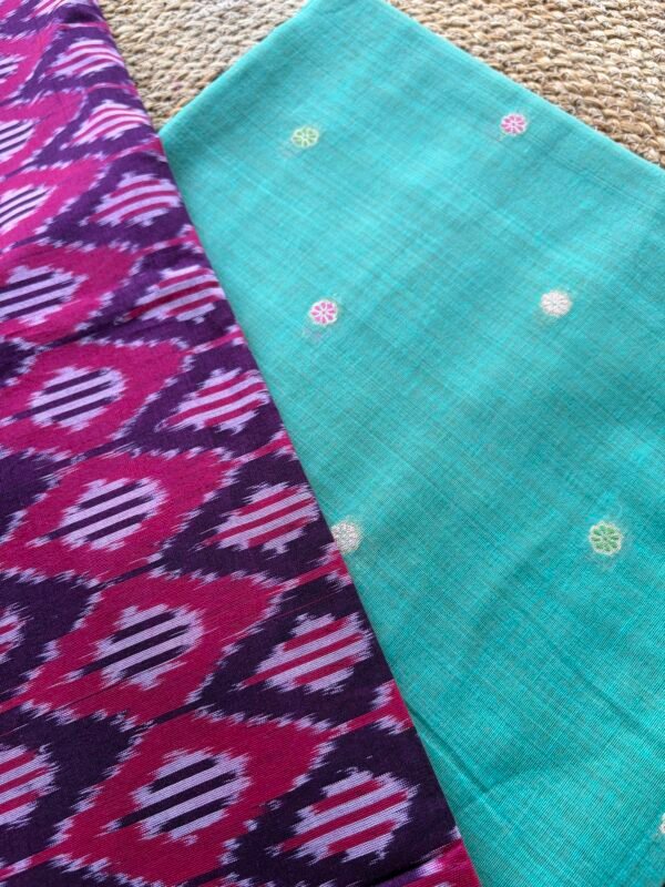 PURE CHANDERI SILK COTTON TOP AND IKAT DUPATTA - Image 2