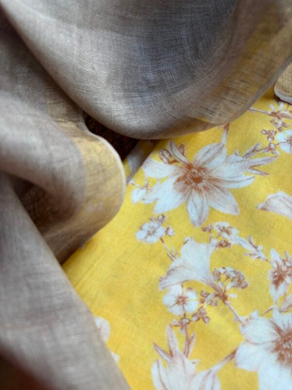 PRINTED SILK COTTON TOP AND LINEN DUPATTA - Image 7