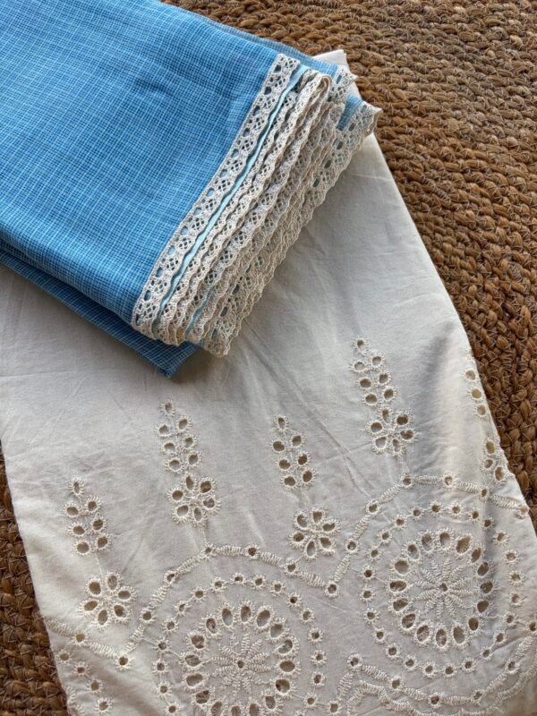 COTTON HAKOBA TOP AND KOTA COTTON DUPATTA WITH LACE - Image 6