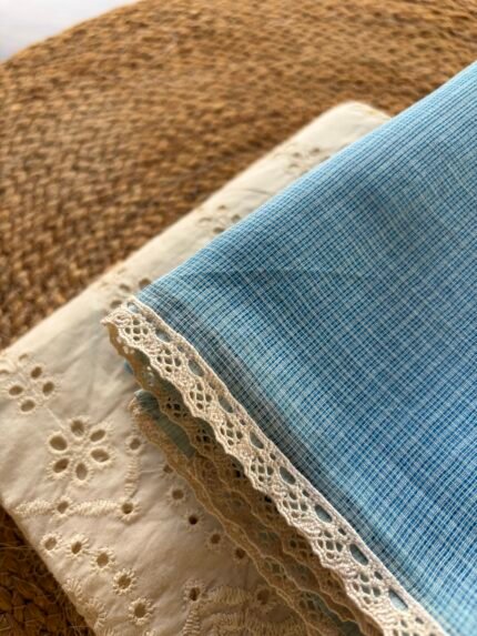 COTTON HAKOBA TOP AND KOTA COTTON DUPATTA WITH LACE