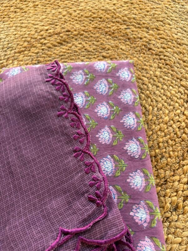 HANDBLOCK PRINTED TOP AND KOTA DUPATTA - Image 4