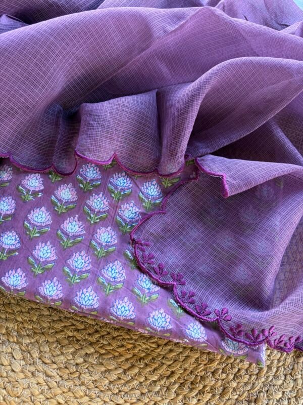 HANDBLOCK PRINTED TOP AND KOTA DUPATTA - Image 3