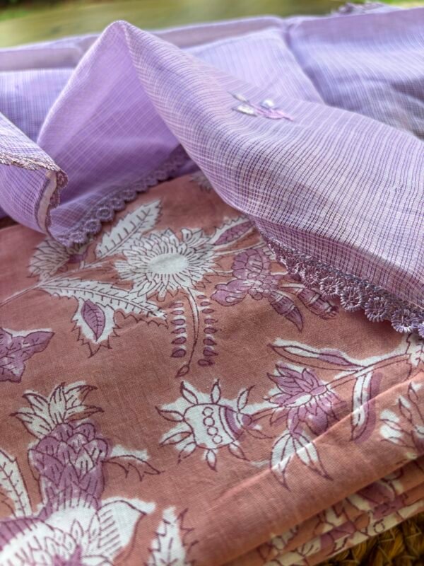 HANDBLOCK PRINTED TOP AND KOTA DUPATTA - Image 6