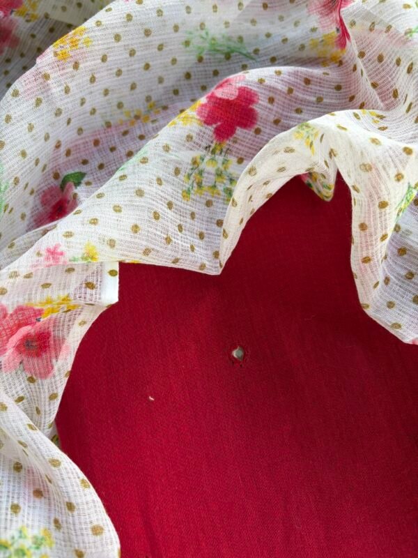 MUL CHANDERI SILK TOP AND KOTA PRINTED DUPATTA - Image 5