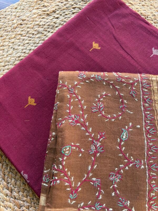 COTTON TOP AND SOZNI EMBROIDERY DUPATTA - Image 2