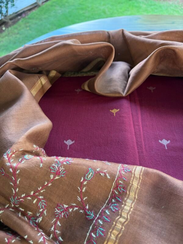 COTTON TOP AND SOZNI EMBROIDERY DUPATTA - Image 3