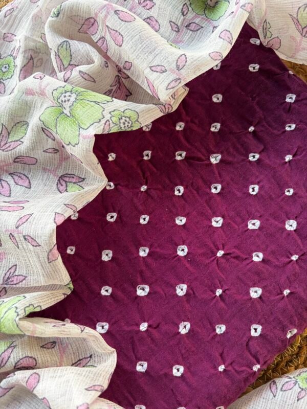 COTTON BANDHINI TOP AND KOTA PRINTED DUPATTA - Image 5