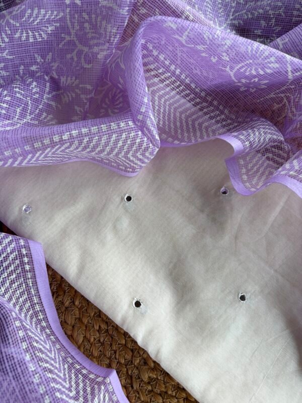 MUL CHANDERI TOP AND KOTA HAND BLOCK PRINTED DUPATTA - Image 5
