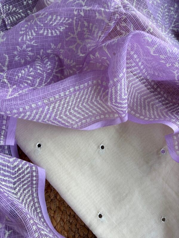 MUL CHANDERI TOP AND KOTA HAND BLOCK PRINTED DUPATTA - Image 1