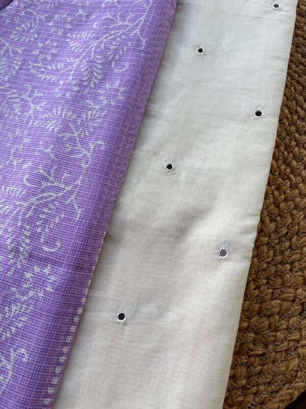 MUL CHANDERI TOP AND KOTA HAND BLOCK PRINTED DUPATTA - Image 4