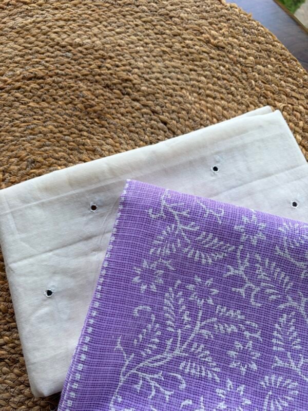 MUL CHANDERI TOP AND KOTA HAND BLOCK PRINTED DUPATTA - Image 2