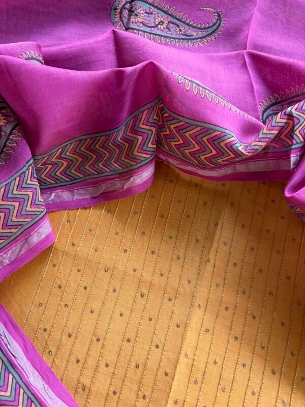 CHANDERI TOP AND CHANDERI DUPATTA - Image 4