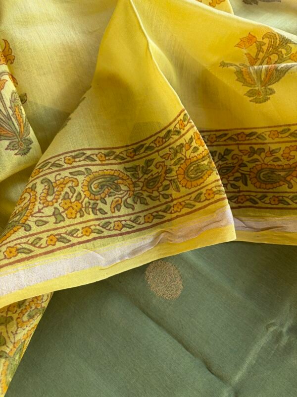 CHANDERI SILK TOP AND CHANDERI SILK HANDBLOCK PRINTED DUPATTA - Image 5