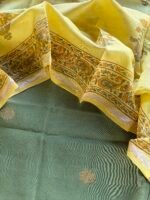 CHANDERI SILK TOP AND CHANDERI SILK HANDBLOCK PRINTED DUPATTA - Image 3