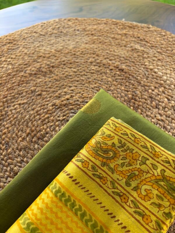 CHANDERI SILK TOP AND CHANDERI SILK HANDBLOCK PRINTED DUPATTA - Image 2