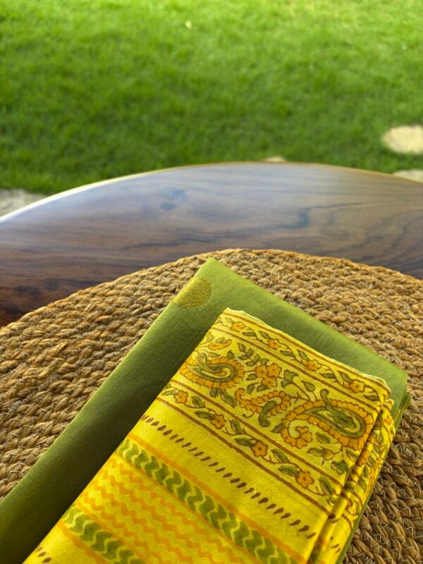 CHANDERI SILK TOP AND CHANDERI SILK HANDBLOCK PRINTED DUPATTA - Image 6