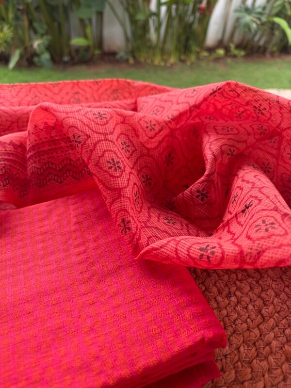COTTON TOP AND KOTA HANDBLOCK PRINTED DUPATTA - Image 3