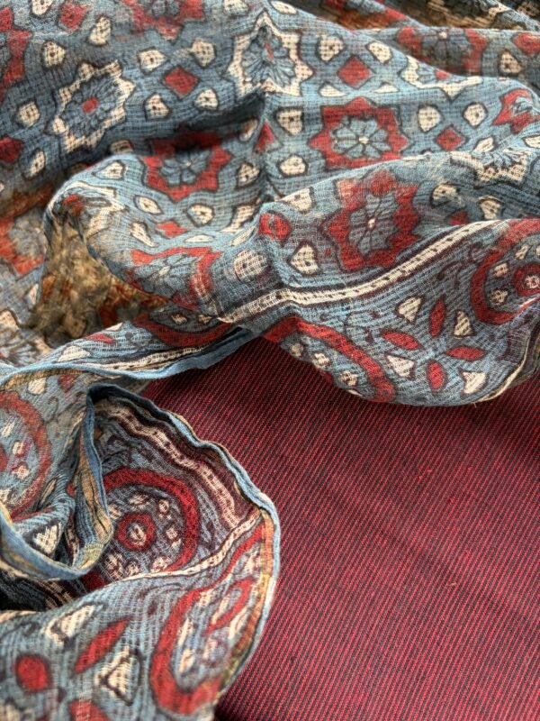 COTTON TOP AND AJRAK HANDBLOCK PRINTED KOTA DUPATTA - Image 6