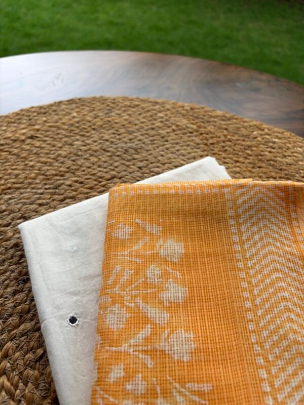 MUL CHANDERI TOP AND KOTA HAND BLOCK PRINTED DUPATTA - Image 4