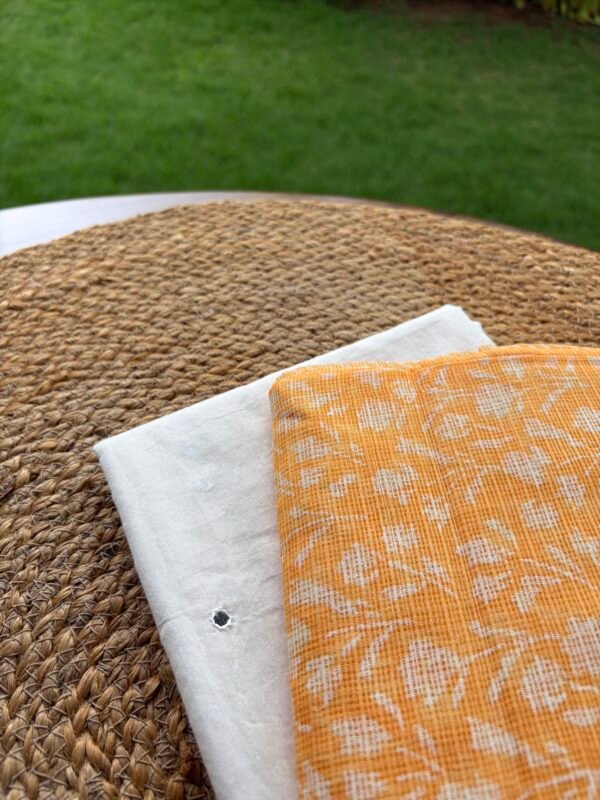 MUL CHANDERI TOP AND KOTA HAND BLOCK PRINTED DUPATTA - Image 2