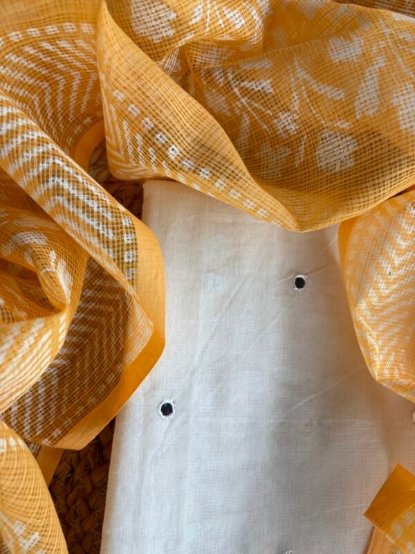 MUL CHANDERI TOP AND KOTA HAND BLOCK PRINTED DUPATTA - Image 7
