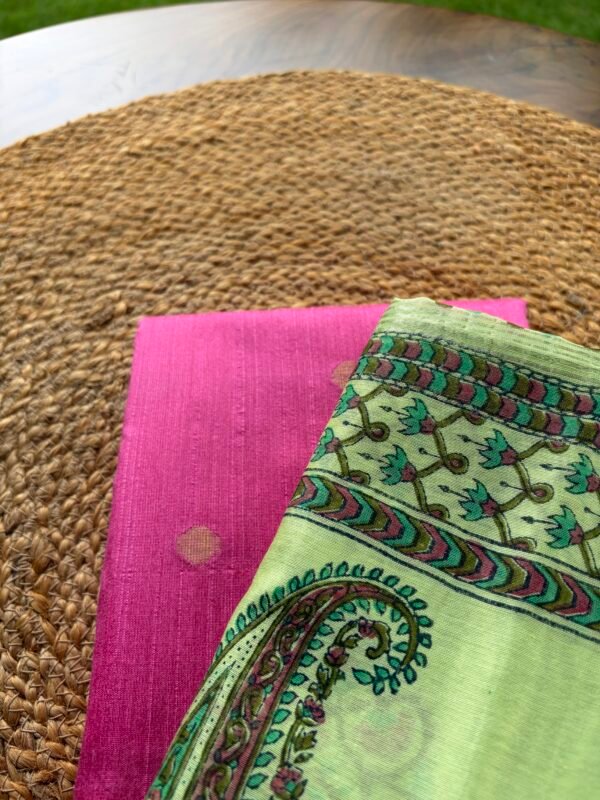 SILK TOP AND CHANDERI SILK HANDBLOCK PRINTED DUPATTA - Image 2