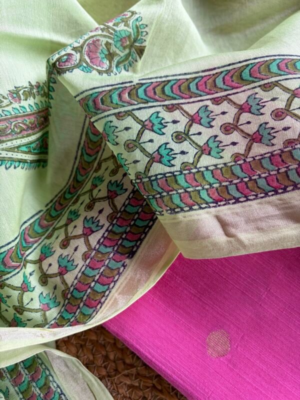 SILK TOP AND CHANDERI SILK HANDBLOCK PRINTED DUPATTA - Image 6