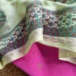 SILK TOP AND CHANDERI SILK HANDBLOCK PRINTED DUPATTA