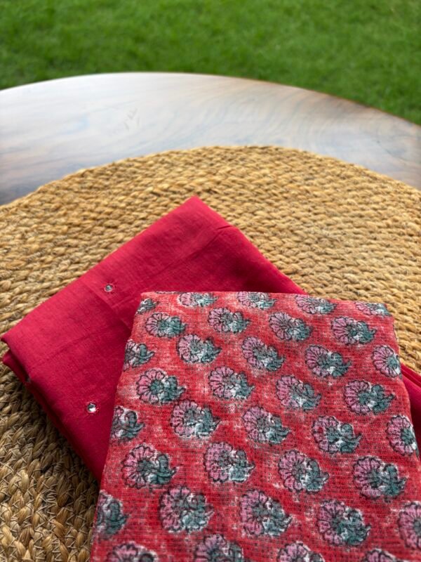 MUL CHANDERI TOP AND KOTA HAND BLOCK PRINTED DUPATTA - Image 7