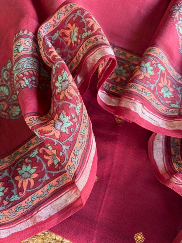 SILK TOP AND CHANDERI SILK HANDBLOCK PRINTED DUPATTA - Image 6