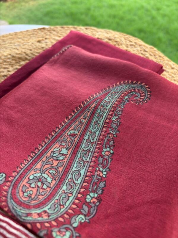 SILK TOP AND CHANDERI SILK HANDBLOCK PRINTED DUPATTA - Image 2