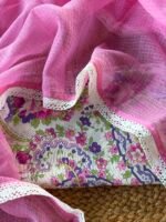 PRINTED  MULMUL COTTON TOP AND KOTA DUPATTA WITH LACE - Image 5