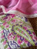 PRINTED  MULMUL COTTON TOP AND KOTA DUPATTA WITH LACE - Image 7