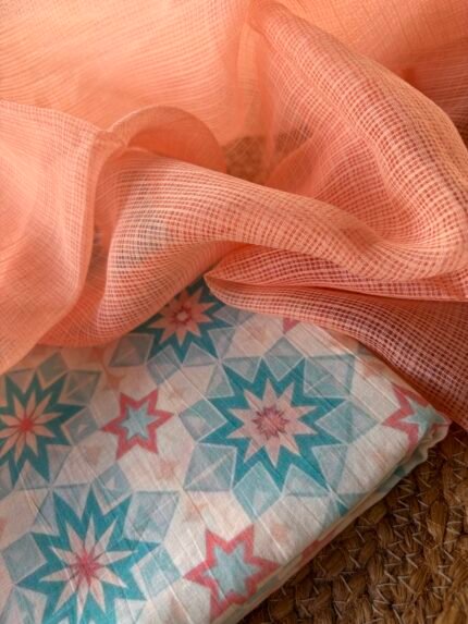 MULMUL PRINTED COTTON TOP AND KOTA DUPATTA