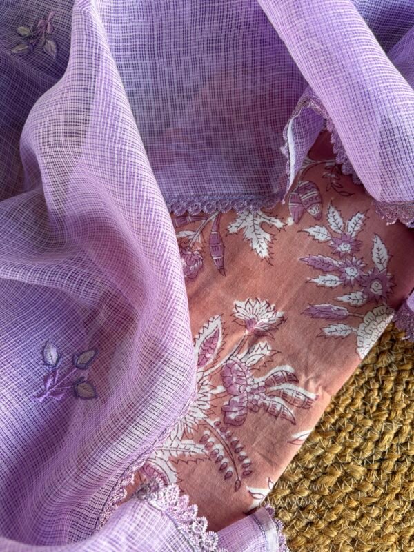 HANDBLOCK PRINTED TOP AND KOTA COTTON DUPATTA - Image 4