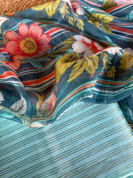 CHANDERI STRIPES TOP AND KOTA DUPATTA