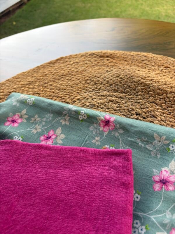 PRINTED SILK COTTON TOP AND LINEN DUPATTA - Image 6