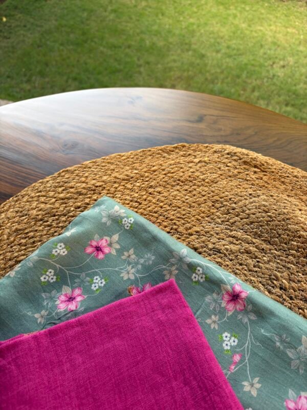 PRINTED SILK COTTON TOP AND LINEN DUPATTA - Image 4