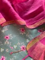 PRINTED SILK COTTON TOP AND LINEN DUPATTA - Image 7