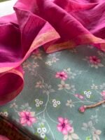 PRINTED SILK COTTON TOP AND LINEN DUPATTA - Image 3