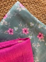 PRINTED SILK COTTON TOP AND LINEN DUPATTA - Image 2