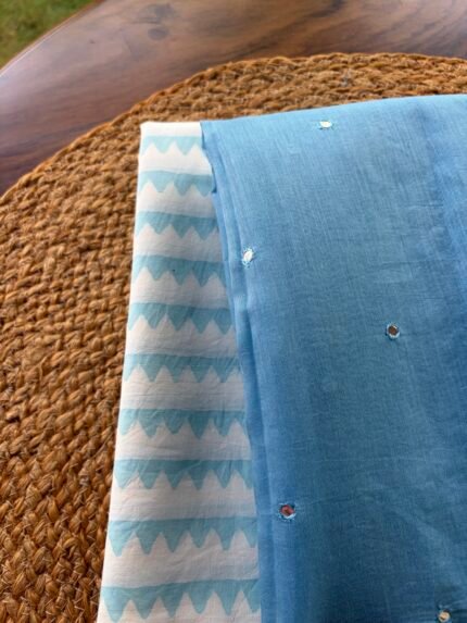 MUL CHANDERI COTTON TOP AND COTTON BOTTOM