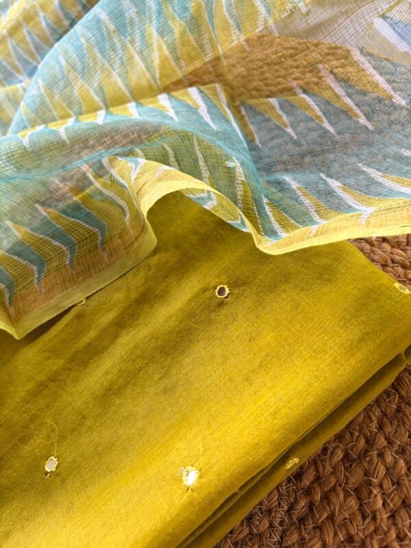 MUL CHANDERI COTTON TOP AND KOTA HANDBLOCK PRINTED DUPATTA - Image 3