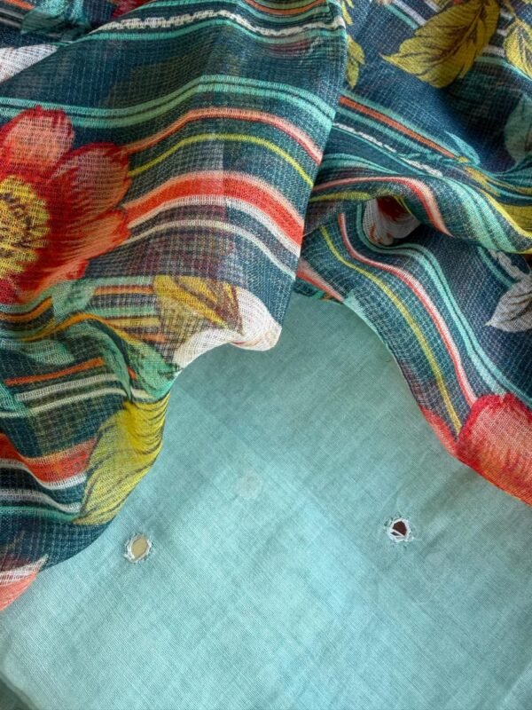 MUL CHANDERI SILK TOP AND KOTA PRINTED DUPATTA - Image 3