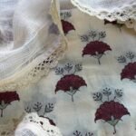 HANDBLOCK MULMUL COTTON TOP AND KOTA DUPATTA WITH LACE
